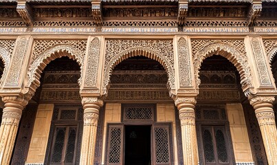 Obraz premium Intricate arches & columns of historical Moorish architecture
