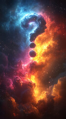 Vibrant cosmic scene showcasing colorful nebulae and celestial bodies in a starry universe