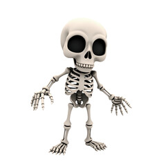 friendly cartoon skeleton 3d render