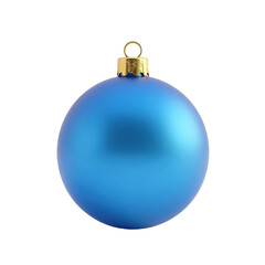 classic matte blue christmas ball ornament with a golden top.