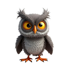 Fototapeta premium fluffy gray owl with bright eyes