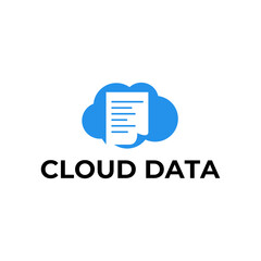 Cloud Storage Logo. Cloud Data Logo Design Template.