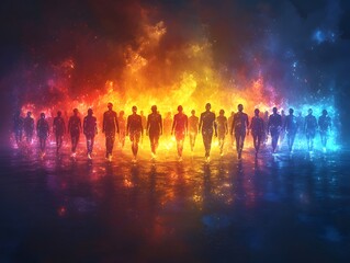 Glowing Talent Pool Vibrant Depiction of Inclusive Recruitment Concept