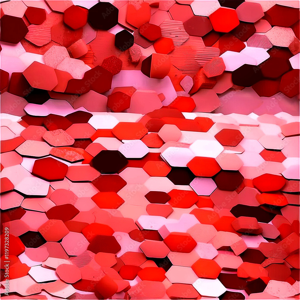 Aufkleber abstract hexagon patterns textured hexagon surfaces earthy natural shades, isolated on transparent b