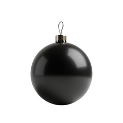 single black christmas tree ball ornament on a white background