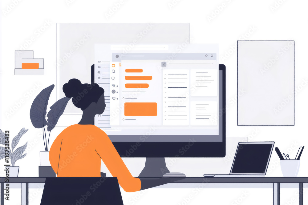 Poster professional using artificial intelligence for increased productivity and efficiency in modern workp