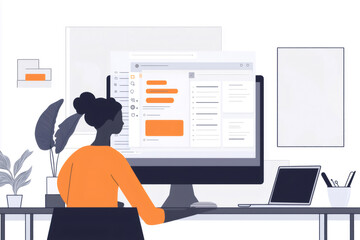 Professional using artificial intelligence for increased productivity and efficiency in modern workplace