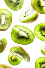 Fototapeta premium Vibrant slices of fresh kiwi fruit. Healthy and nutritious with a delicious texture.