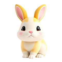 Fototapeta premium adorable 3d rendered cartoon bunny