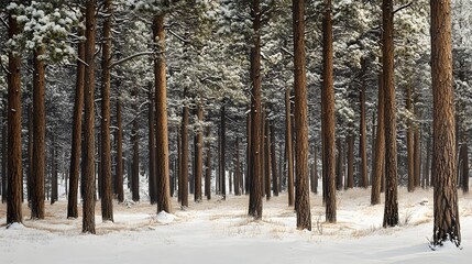 Snowy Pine Forest in Winter
