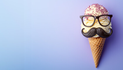happy father day greeting card with ice cream cone