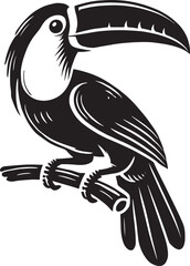 Beautiful Toucan Bird Silhouette vector illustration isolated on white backgournd © Md Hasan