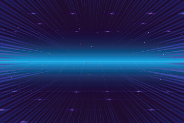 Pixel art background.8 bit game. retro game. for game assets in vector illustrations. Retro Futurism Sci-Fi Background. glowing neon grid. and stars from vintage arcade comp