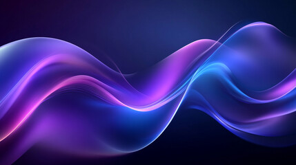 A sleek, modern abstract background with soft curves and gradients in shades of blue and purple against a black backdrop
