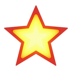 Obraz premium bright yellow star in a red frame