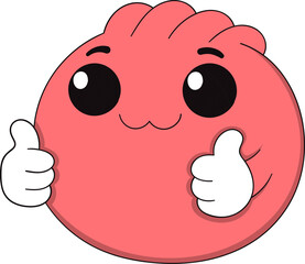 Cartoon Fried Siomay Character Giving Thumbs Up for Approval