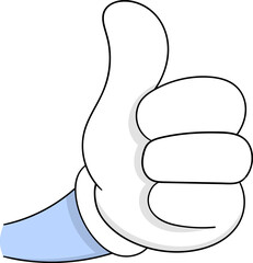 Cartoon Hand Giving Thumbs Up Gesture for Approval and Success