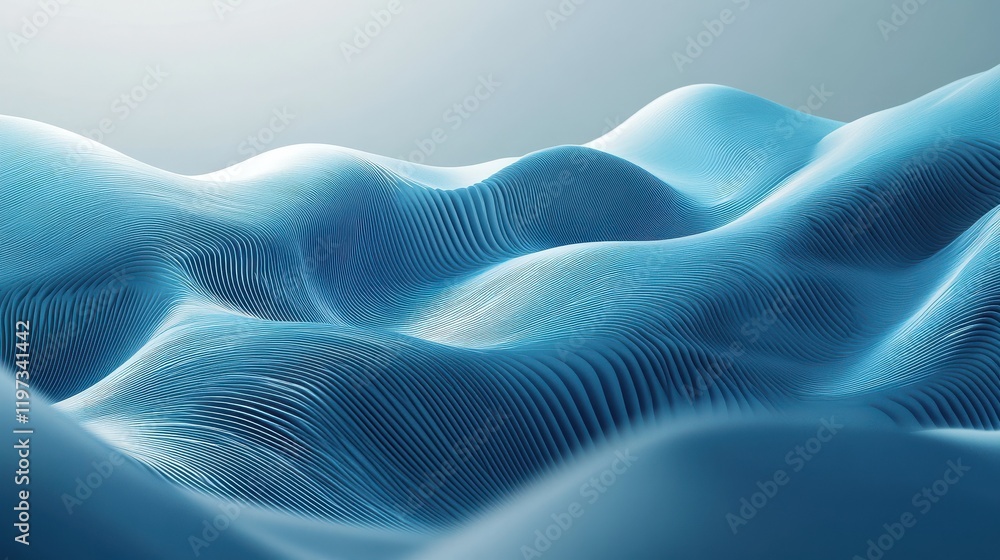 Poster digital blue geometric figures at abstract technology background. 3d rendering