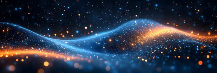 glowing abstract digital wave particles. Futuristic illustration. on background