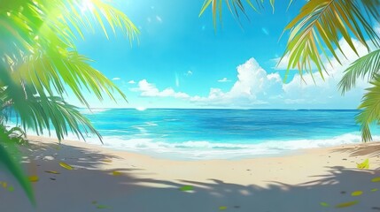 Obraz premium Tropical Beach Paradise: Serene Coastal Scene