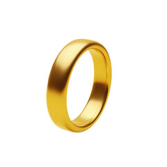 smooth polished gold ring on pale yellow background