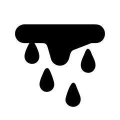 Abstract dripping paint drop in black