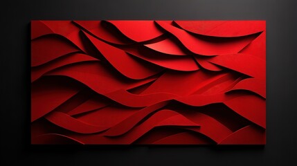 Vibrant Red Abstract Background Featuring Smooth Wavy Lines Creating a Dynamic and Engaging Visual Experience Perfect for Modern Design Projects