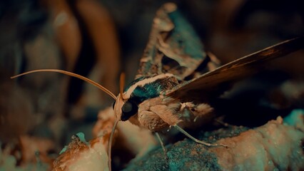 A moth foraging for reproduction 