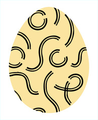Easter egg, Easter day festival icon, ostern egg illustration with decoration pattern squiggle trxtured brush symbols collection, vector illustration.