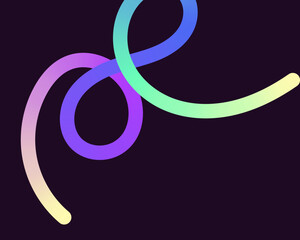 bright, neon squiggle shapes with smooth curves and loops. vivid colors transition through seamless gradients, blending hues like pink, blue, green, and orange, creating a playful, dynamic effect.