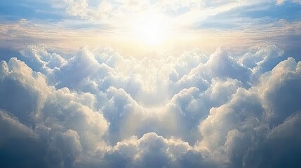 Fototapeta premium Awe-Inspiring Sky Filled with Fluffy Clouds and Golden Light