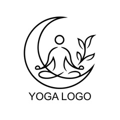 yoga logo design , vector illustration yoga logo icon with white background