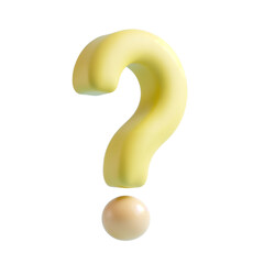 Fototapeta premium floating pastel yellow question mark and sphere