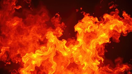 Fototapeta premium A vibrant and dynamic fire background with swirling flames in red, orange, and yellow hues, passion, abstract