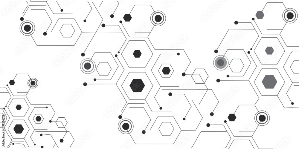 Poster vector futuristic hexagonal digital hexagon geometric abstract background.