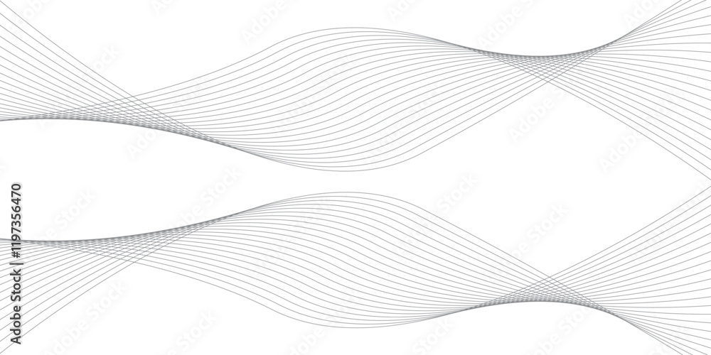 Fototapete vector modern wave line smooth and particle gray wave curve lines abstract background with flowing.