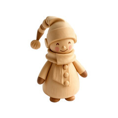 Fototapeta premium smiling wooden figurine in winter attire