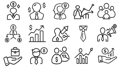 Fototapeta premium Modern Business Icon Set – Vector Graphics