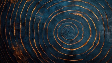 Circular tree rings pattern with dark background, texture for creative purposes