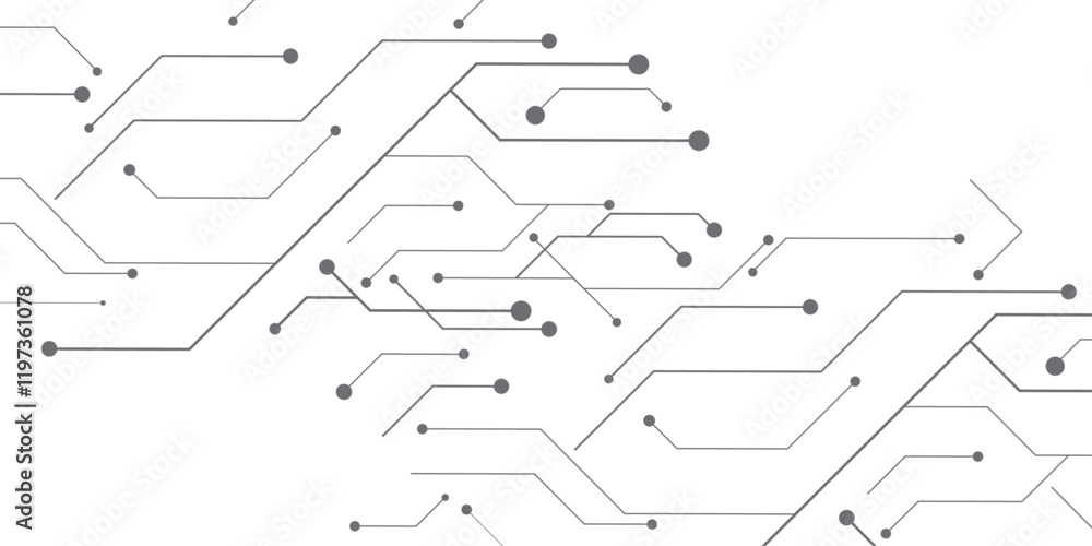 Poster vector white abstract geometric dots and lines with communication technology concept.