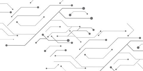 Vector white abstract geometric dots and lines with communication technology concept.