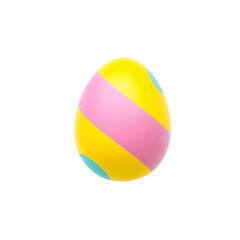 colorful pastel egg with diagonal stripes and circular accents