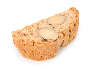 Traditional Italian almond biscuit (Cantucci) isolated on white