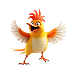 Obraz premium joyful yellow bird with outstretched wings