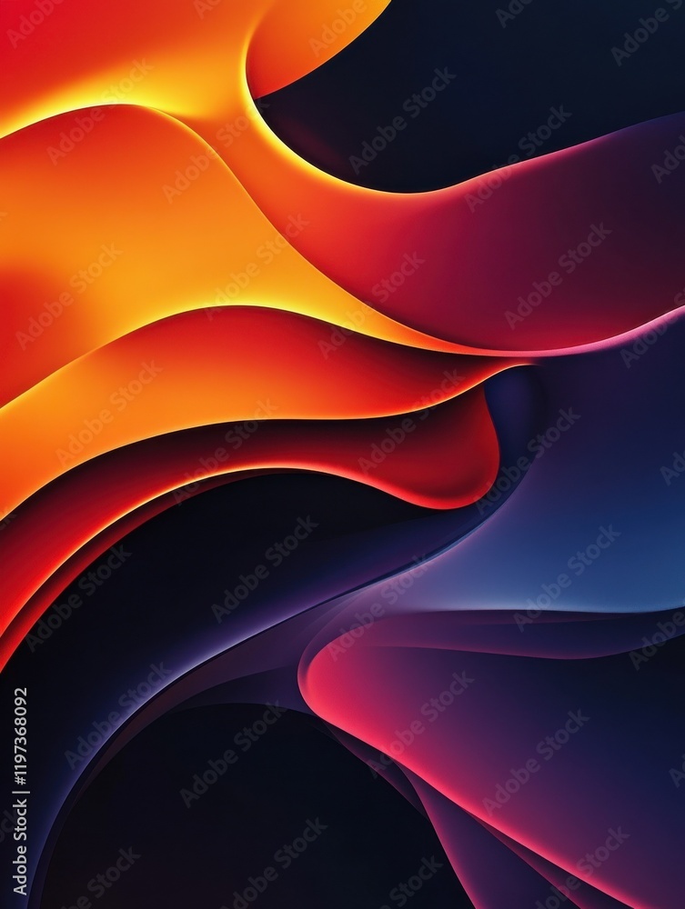 Poster dark abstract smooth lines vector minimal background