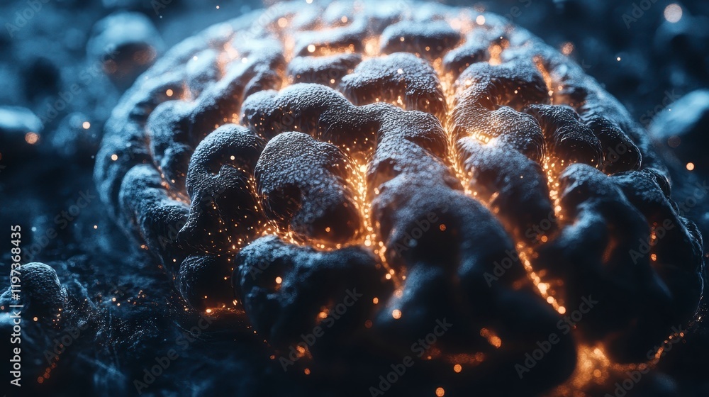 Poster abstract brain glowing neural network ai technology artificial intelligence concept