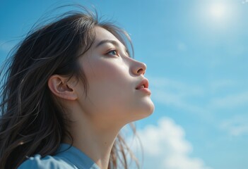 "Ethereal Breeze: A Portrait of Hope and Beauty"