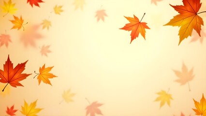 Obraz premium Falling autumn leaves captured with motion blur and soft lighting