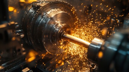 Industrial Metalworking: Sparks Fly During Precision Machining