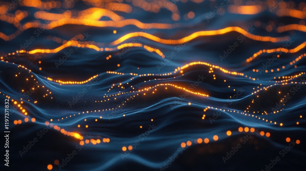 Poster social network connection concept with glowing contour lines countries and dots on dark background. 
